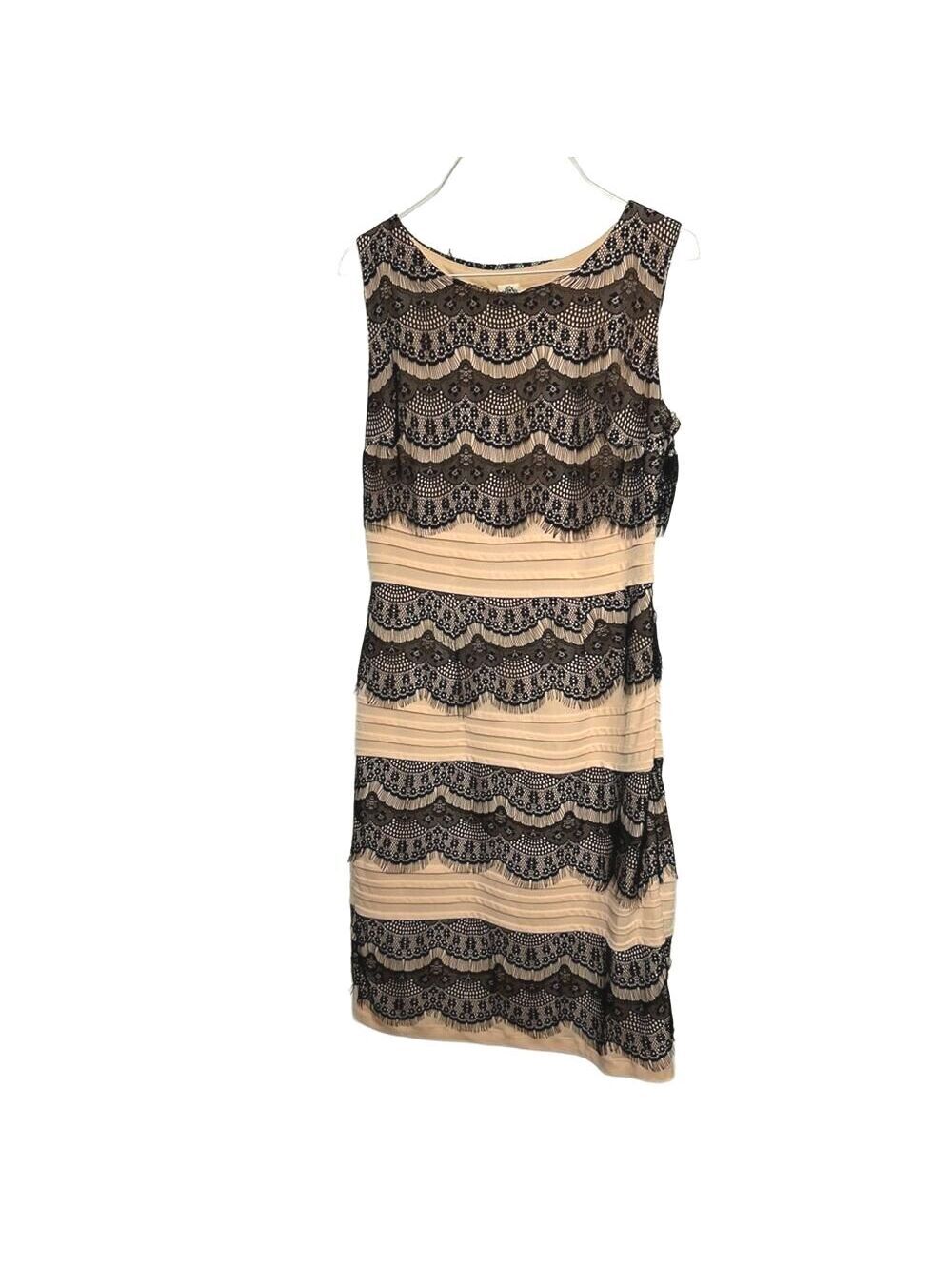 Signature by Sangria Women's Black Layered Lace Midi Dress Size 6